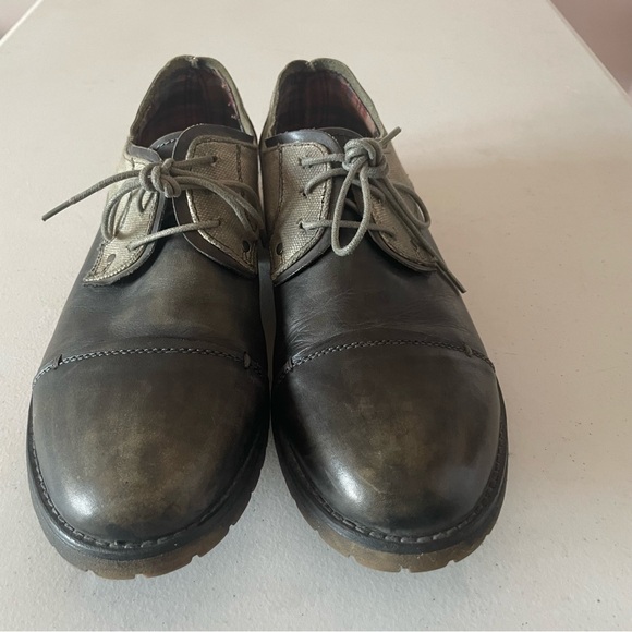 BED|STU Bed Stu Repeal Grey Leather & Canvas Greenland Oxford Size 10